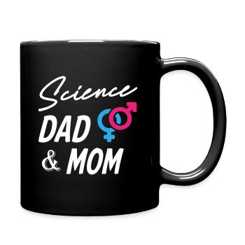 Drôle de science papa et maman - Mug uni - noir - Droite