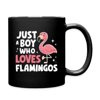Flamingo Tier Rosa - Tasse einfarbig - Schwarz - Rechts