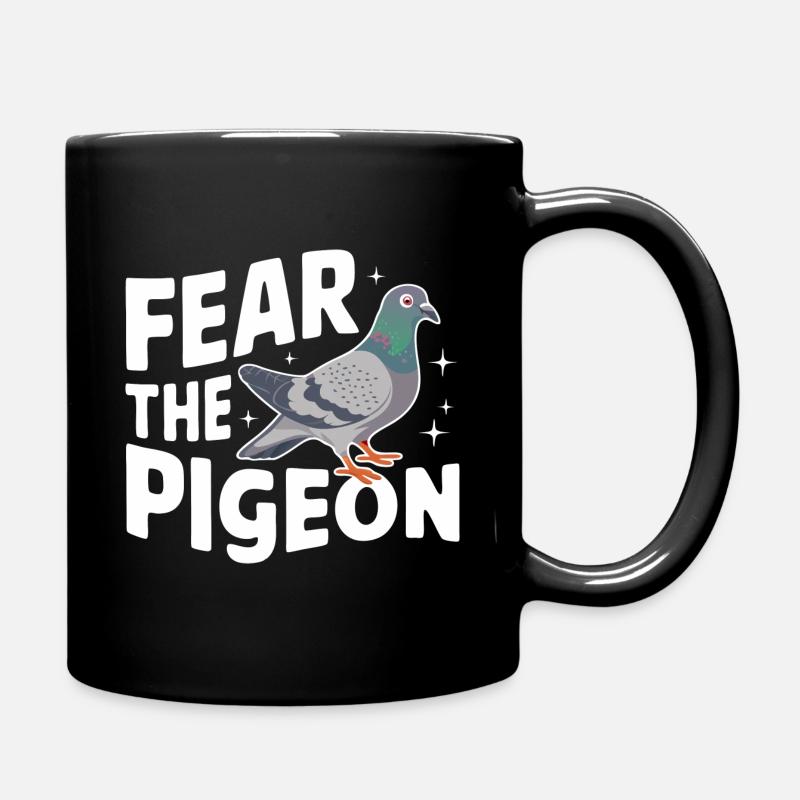 Taube Tauben Tier Vogel - Tasse einfarbig - Schwarz