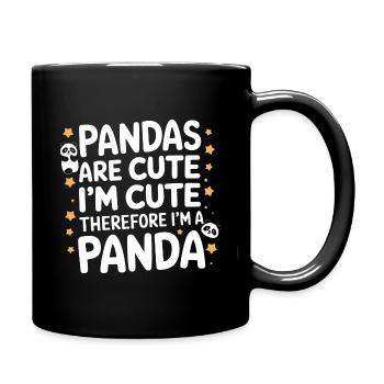 Pandabär Panda Tier Pandas - Tasse einfarbig - Schwarz - Rechts