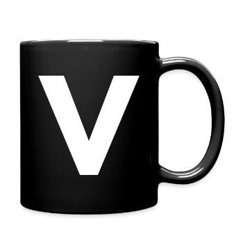 V - Tasse einfarbig - Schwarz - Rechts