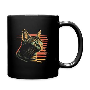 Bengal cat vintage - Full Colour Mug - black - Right