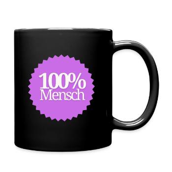 100 % Mensch - Tasse einfarbig - Schwarz - Rechts
