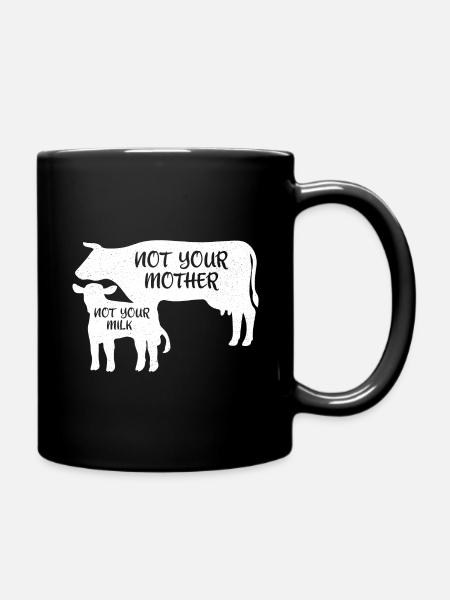 Vegan Kühe Milch - Tasse einfarbig - Schwarz