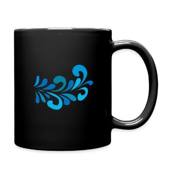Apfelwein Bembel Hessen Muster - Tasse einfarbig - Schwarz - Rechts