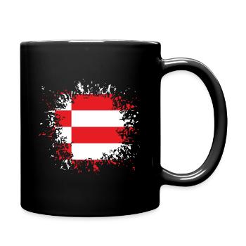 Bremen Flagge Farbspritzer Fleck Klecks - Tasse einfarbig - Schwarz - Rechts