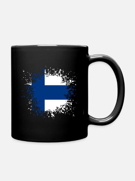 Finnland Flagge Banner Land Suomi EU Land - Tasse einfarbig - Schwarz