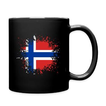 Norway flag paint blot blob stain blotches - Full Colour Mug - black - Right