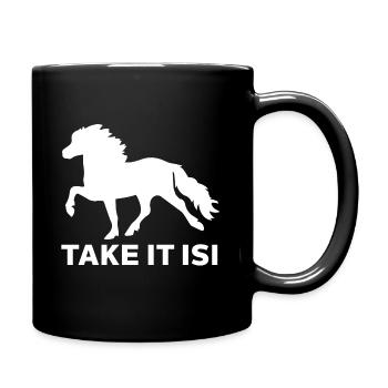 Prenez-le cadeau d'équitation islandais Isi - Mug uni - noir - Droite