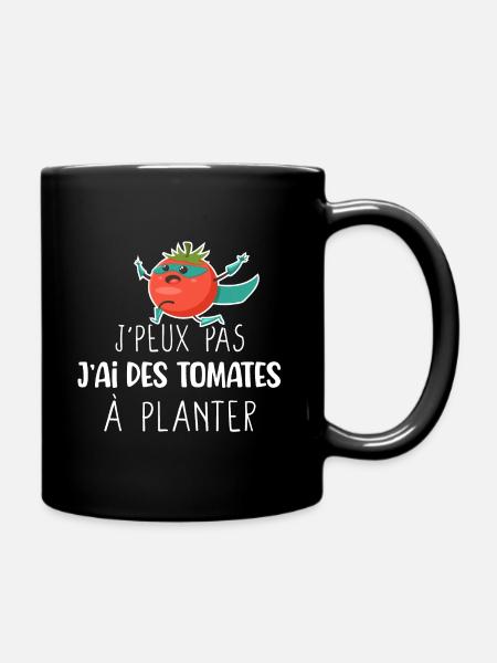 Cadeau drôle humour tomate potager jardin - Mug uni - noir