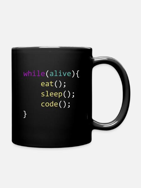 Eat Sleep Code Repeat - Mug uni - noir