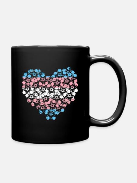 Trans Pride Herz LGBT Transgender - Tasse einfarbig - Schwarz