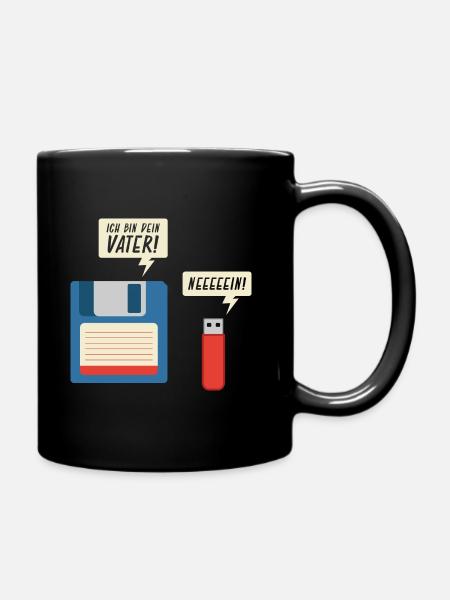 Ich Bin Dein Vater Diskette USB Stick Informatik - Tasse einfarbig - Schwarz