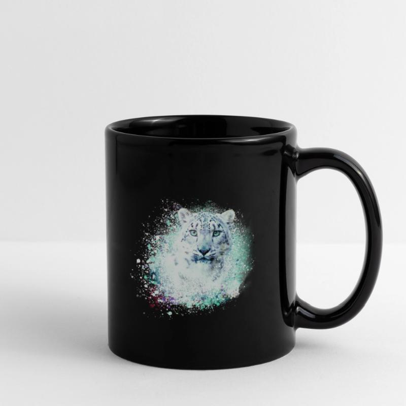léopard de neige,chat,léopard,vert,chat sauvage Mug uni