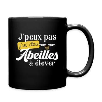 Abeille miel. Cadeau métier. Apiculteur apiculture - Mug uni - noir - Droite