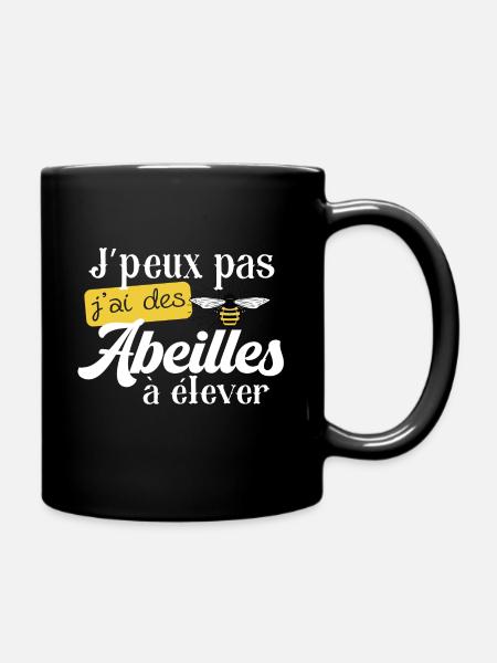 Abeille miel. Cadeau métier. Apiculteur apiculture - Mug uni - noir