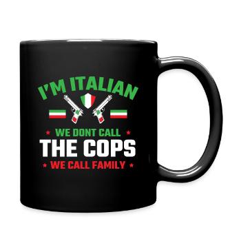 Italienische Familie Italien Lustig - Tasse einfarbig - Schwarz - Rechts
