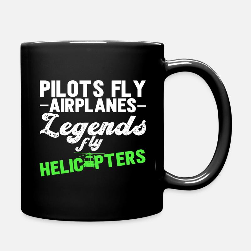 Helikopter Pilot Hubschrauber Heli - Tasse einfarbig - Schwarz