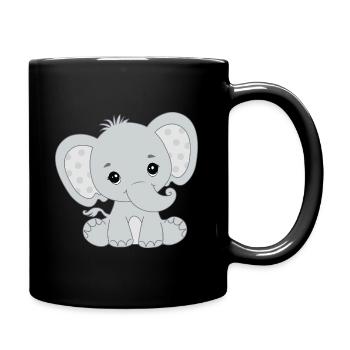 Bébé Éléphant Drôle de doux T-shirt idée cadeau - Mug uni - noir - Droite