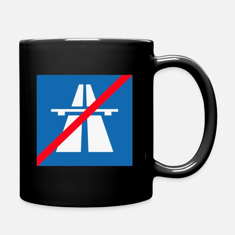 autobahn ende - contra autobahn - Tasse einfarbig - Schwarz