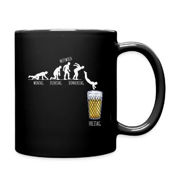 Äppler Apfelwein Wochenende Bembel Geripptes - Tasse einfarbig - Schwarz - Rechts