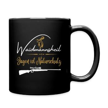 Chasseur t-shirt-Waidmannsheil chasse est la protection de la nature - Mug uni - noir - Droite