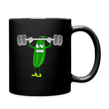 Veganer Veganerin Bodybuilding Zucchini - Tasse einfarbig - Schwarz - Rechts