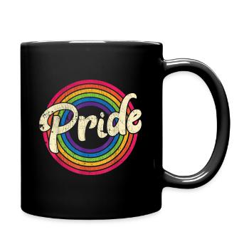 Gay Pride Vintage LGBT - Full Colour Mug - black - Right