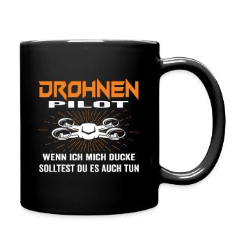 Drohne Drohnen Pilot Quadrocopter Drone Pilot - Tasse einfarbig - Schwarz - Rechts