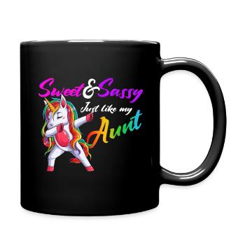 Aunticorn Aunt Unicorn Family Lustig Unicorn - Full Colour Mug - black - Right