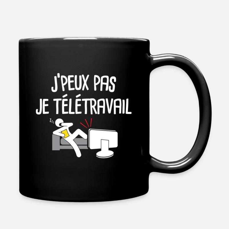 J'peux pas je télétravail - Mug uni - noir