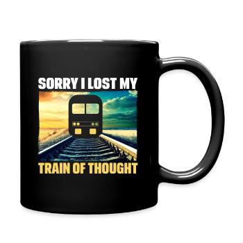 Zugführer Lokomotive Gleis Lustig Geschenkidee - Tasse einfarbig - Schwarz - Rechts