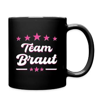 Team Braut JGA Shirt Junggesellinnenabschied - Tasse einfarbig - Schwarz - Rechts