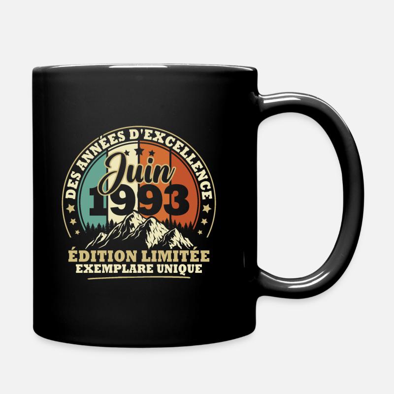 Vintage cadeau d'anniversaire née en juin 1993 - Mug uni - noir