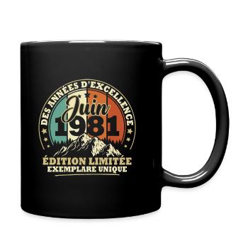 Vintage cadeau d'anniversaire née en juin 1981 - Mug uni - noir - Droite