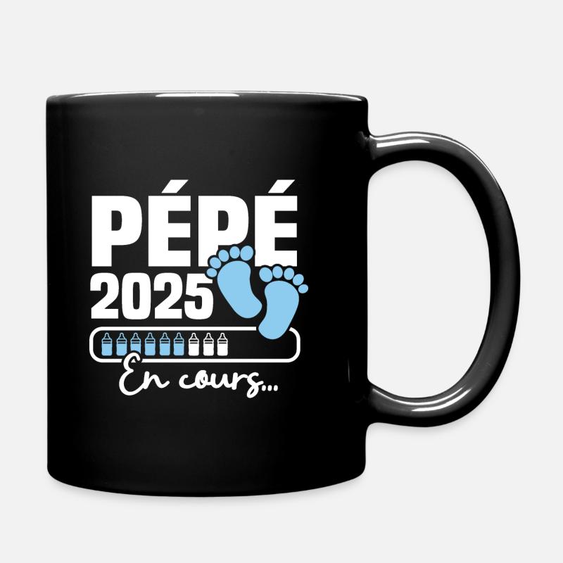 Pépé 2025 en cours, Cadeau Futur Papy - Mug uni - noir