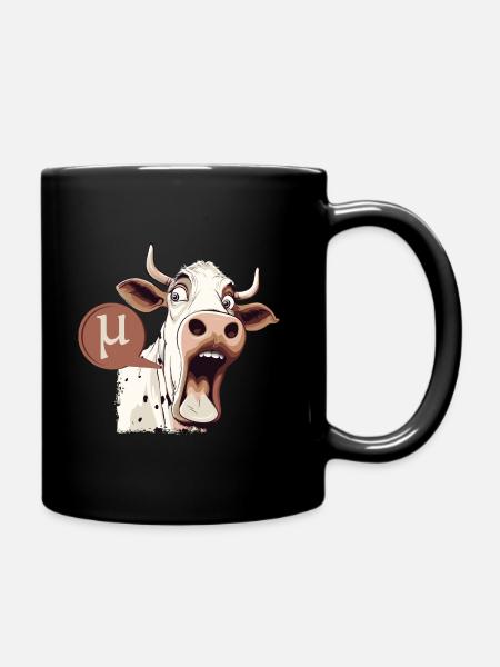 Funny Scientific Cow Goes Mu - Full Colour Mug - black