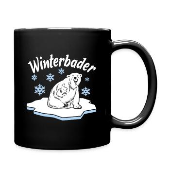 Winterbader Eisbaden Eisbad Spruch - Tasse einfarbig - Schwarz - Rechts
