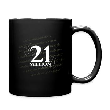 21 Million Bitcoin Tshirt Satoshi Nakamoto - Full Colour Mug - black - Right