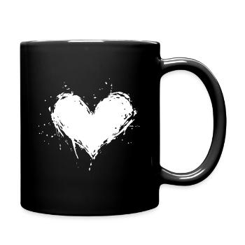 Herz Symbol - Tasse einfarbig - Schwarz - Rechts