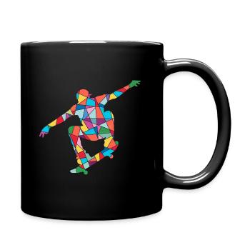 Skaten Skateboarder Skater Trick Kinder Skateboard - Tasse einfarbig - Schwarz - Rechts