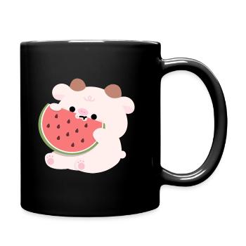 Vache Pastèque - Mug uni - noir - Droite
