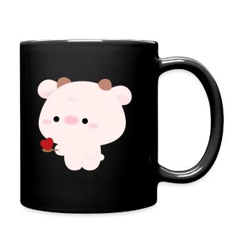 Cow Feeding Love - Full Colour Mug - black - Right