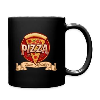 Pizza, Ich Liebe Pizza - Tasse einfarbig - Schwarz - Rechts