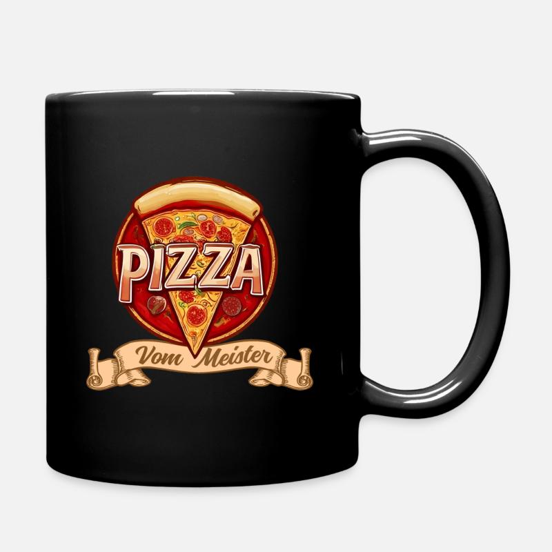 Pizza, Ich Liebe Pizza - Tasse einfarbig - Schwarz
