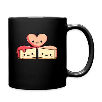 Cake Couple Cake Love Heart Comic - Full Colour Mug - black - Right