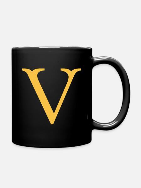 V - Tasse einfarbig - Schwarz