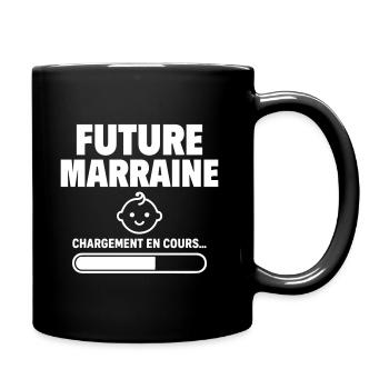 Annonce grossesse Future marraine Bientôt marraine - Mug uni - noir - Droite
