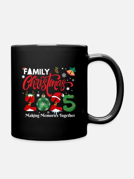 MERRY CHRISTMAS, family christmas 2025 - Full Colour Mug - black