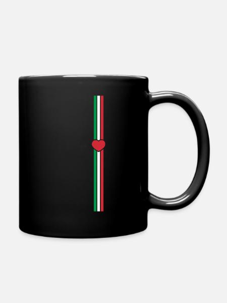 Italie drapeau ligne verticale - Mug uni - noir